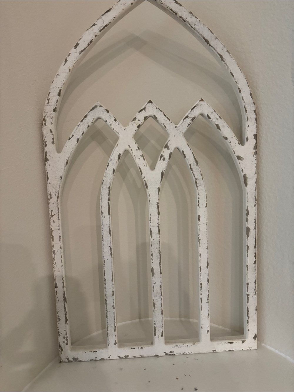 Rustic White Arched Wall Panel - Home Wall Decor